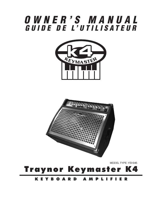 Guide utilisation  TRAYNOR YS1045  de la marque TRAYNOR