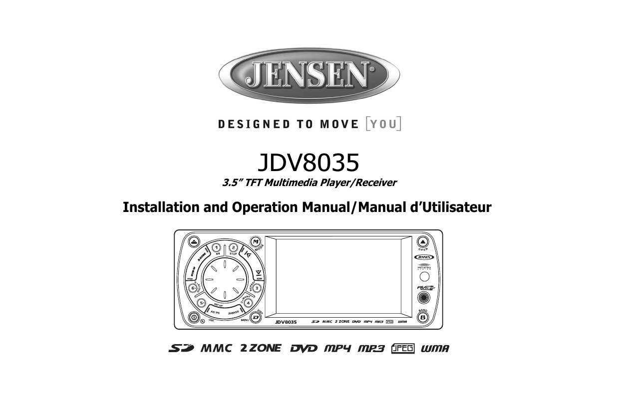 Guide utilisation JENSEN VOYAGER JDV8035  de la marque JENSEN