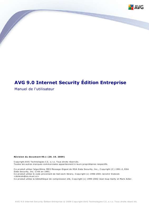 Guide utilisation  AVG AVG INTERNET SECURITY EDITION ENTREPRISE  de la marque AVG