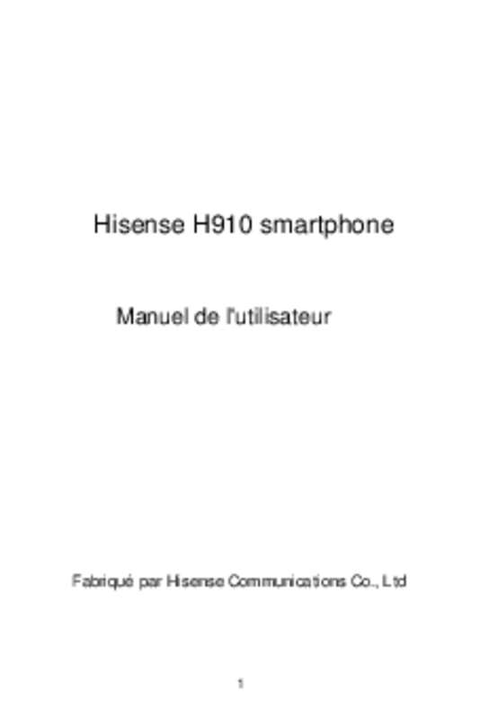 Guide utilisation HISENSE H910  de la marque HISENSE