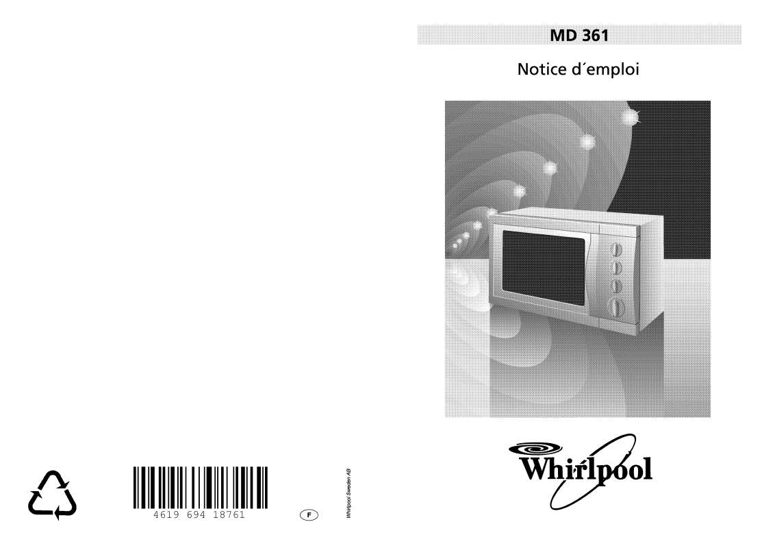 Guide utilisation WHIRLPOOL MD 361/WH  - MODE D'EMPLOI de la marque WHIRLPOOL