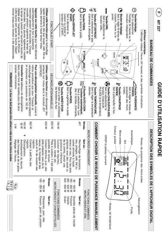 Guide utilisation WHIRLPOOL MT 227/BLACK  - MODE D'EMPLOI de la marque WHIRLPOOL
