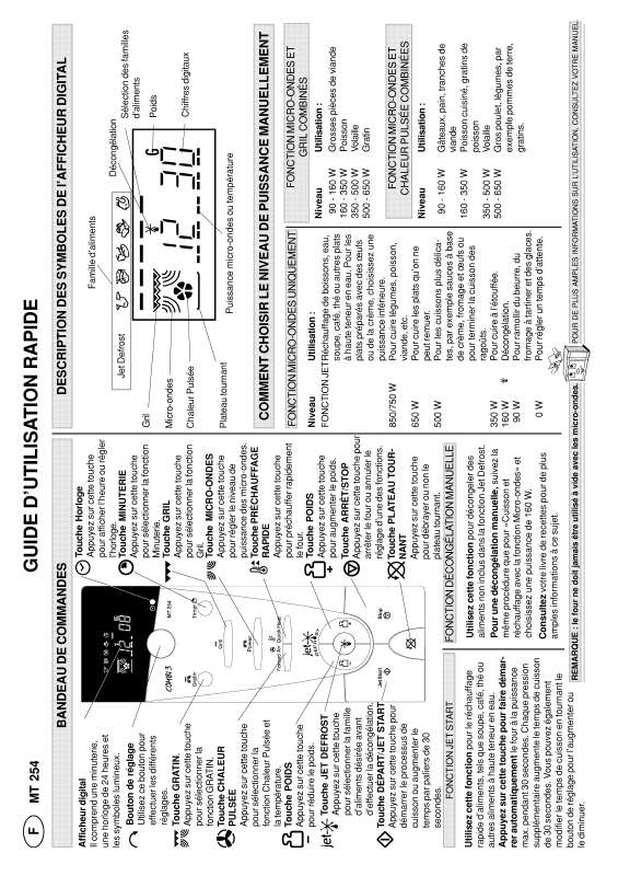 Guide utilisation WHIRLPOOL MT 254/1/WH  - MODE D'EMPLOI de la marque WHIRLPOOL