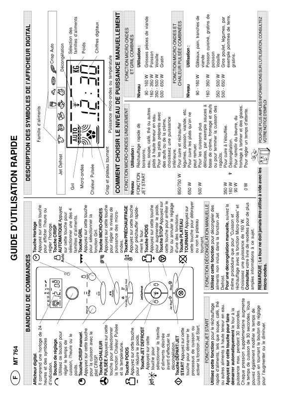 Guide utilisation WHIRLPOOL MT 764/INOX  - MODE D'EMPLOI de la marque WHIRLPOOL