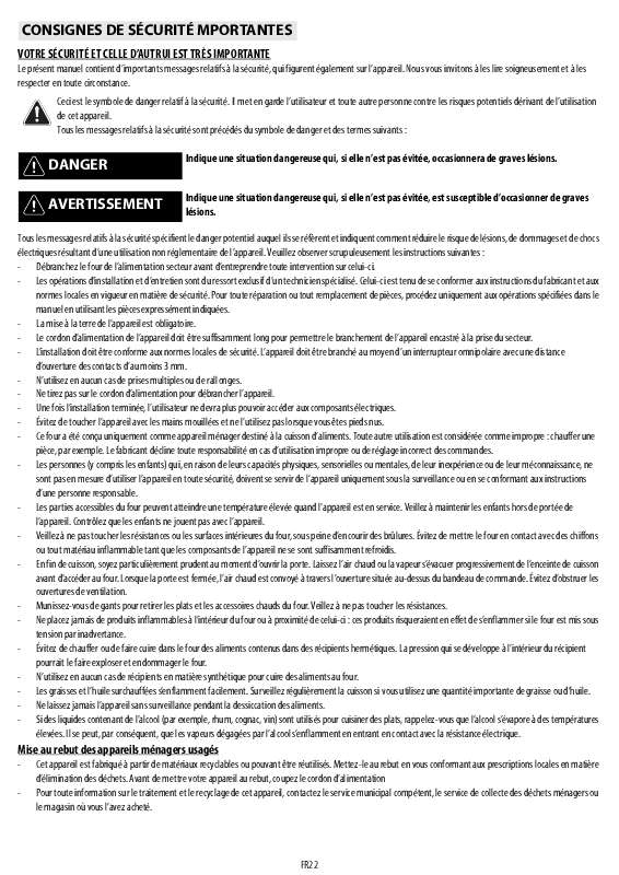 Guide utilisation WHIRLPOOL AKP 258/WH  - TABLEAU DE PROGRAMMES de la marque WHIRLPOOL
