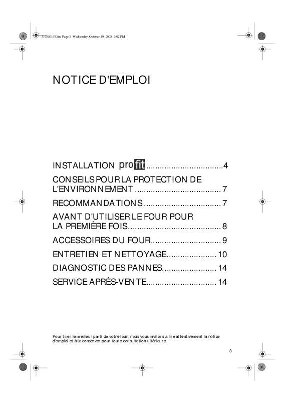 Guide utilisation WHIRLPOOL AKZ 184/NB  - MODE D'EMPLOI de la marque WHIRLPOOL