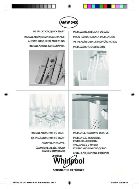 Guide utilisation WHIRLPOOL AMW545 de la marque WHIRLPOOL
