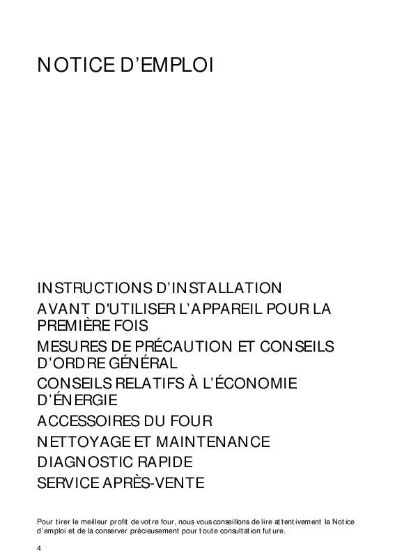 Guide utilisation WHIRLPOOL ACM 926/1 IX  - MODE D'EMPLOI de la marque WHIRLPOOL