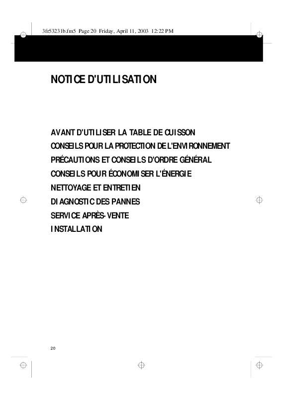 Guide utilisation WHIRLPOOL AKM 201/IX  - MODE D'EMPLOI de la marque WHIRLPOOL