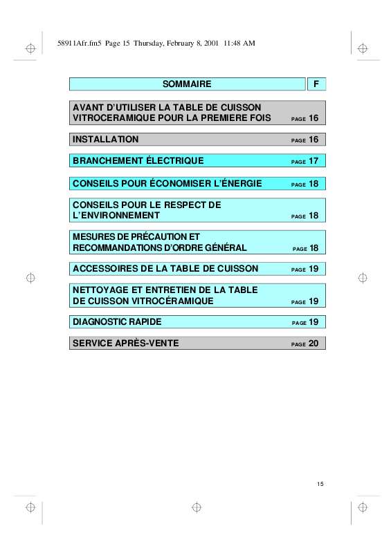 Guide utilisation WHIRLPOOL AKM 900/NE  - MODE D'EMPLOI de la marque WHIRLPOOL