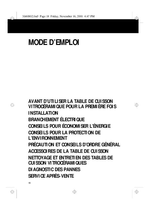 Guide utilisation WHIRLPOOL AKM 950/AL  - MODE D'EMPLOI de la marque WHIRLPOOL