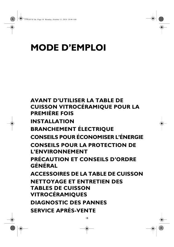 Guide utilisation WHIRLPOOL AKM 950/G/IX/01  - MODE D'EMPLOI de la marque WHIRLPOOL