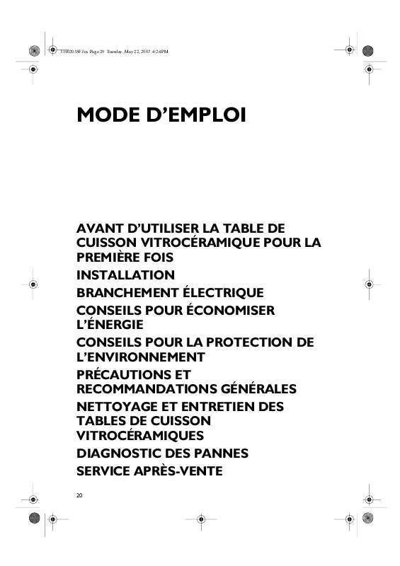 Guide utilisation WHIRLPOOL AKM 974/NE  - MODE D'EMPLOI de la marque WHIRLPOOL