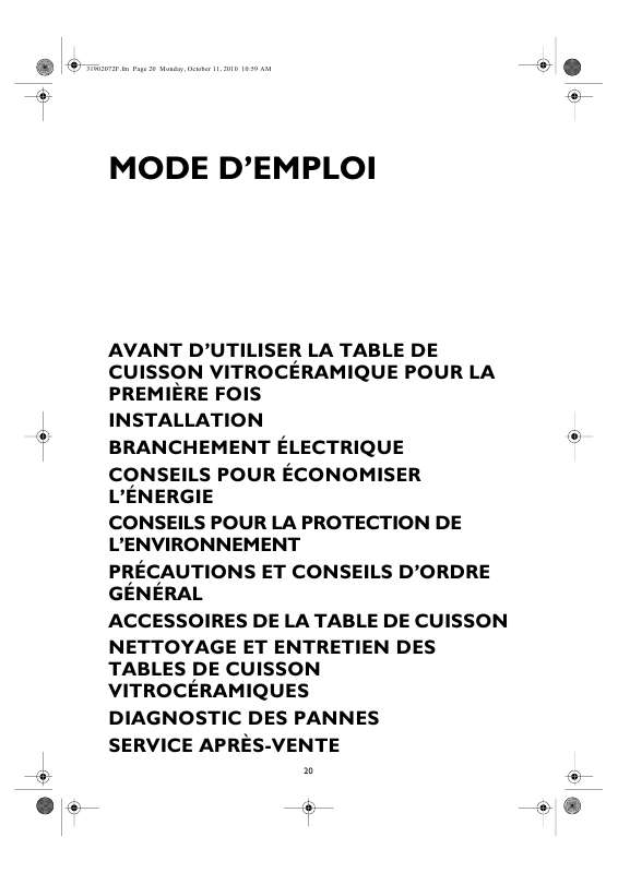 Guide utilisation WHIRLPOOL AKM 987/NE  - MODE D'EMPLOI de la marque WHIRLPOOL