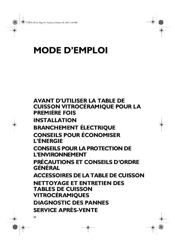 Guide utilisation WHIRLPOOL AKM 992/IX  - MODE D'EMPLOI de la marque WHIRLPOOL