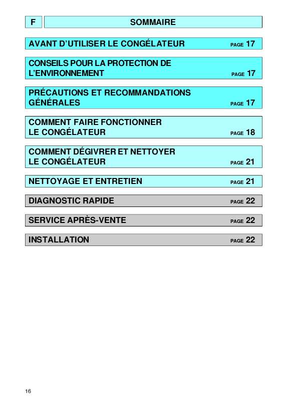 Guide utilisation WHIRLPOOL AFB 407/G/WP  - MODE D'EMPLOI de la marque WHIRLPOOL