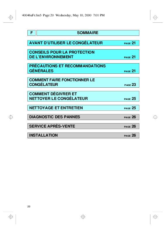 Guide utilisation WHIRLPOOL AFB 440/H  - MODE D'EMPLOI de la marque WHIRLPOOL