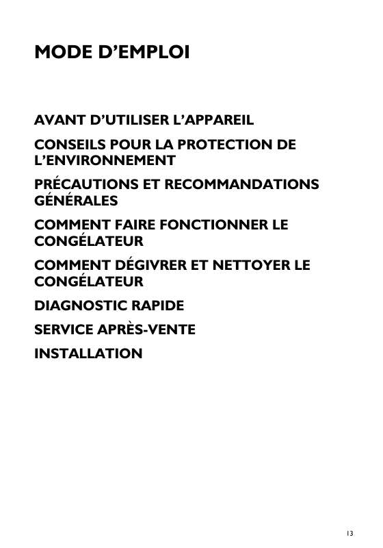 Guide utilisation WHIRLPOOL AFB 820/3  - MODE D'EMPLOI de la marque WHIRLPOOL