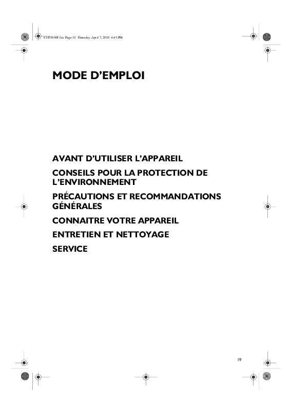 Guide utilisation WHIRLPOOL AFB 821/B  - MODE D'EMPLOI de la marque WHIRLPOOL