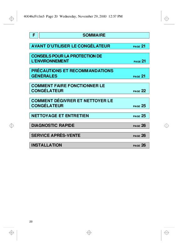 Guide utilisation WHIRLPOOL AFG 3240/H  - MODE D'EMPLOI de la marque WHIRLPOOL