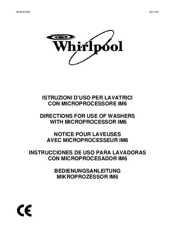 Guide utilisation WHIRLPOOL AGB 240/WP  - INSTRUCTION FOR USE de la marque WHIRLPOOL