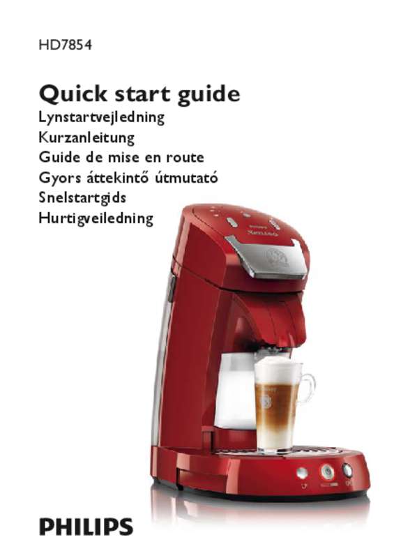 Guide utilisation PHILIPS HD7854/80  - QUICK STARTING GUIDE de la marque PHILIPS