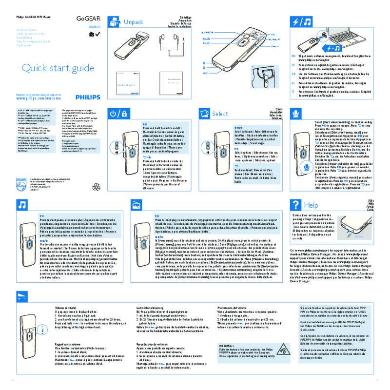 Guide utilisation PHILIPS SA5MXX04WF/12  de la marque PHILIPS