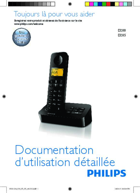 Guide utilisation PHILIPS D2001WP/FR  de la marque PHILIPS