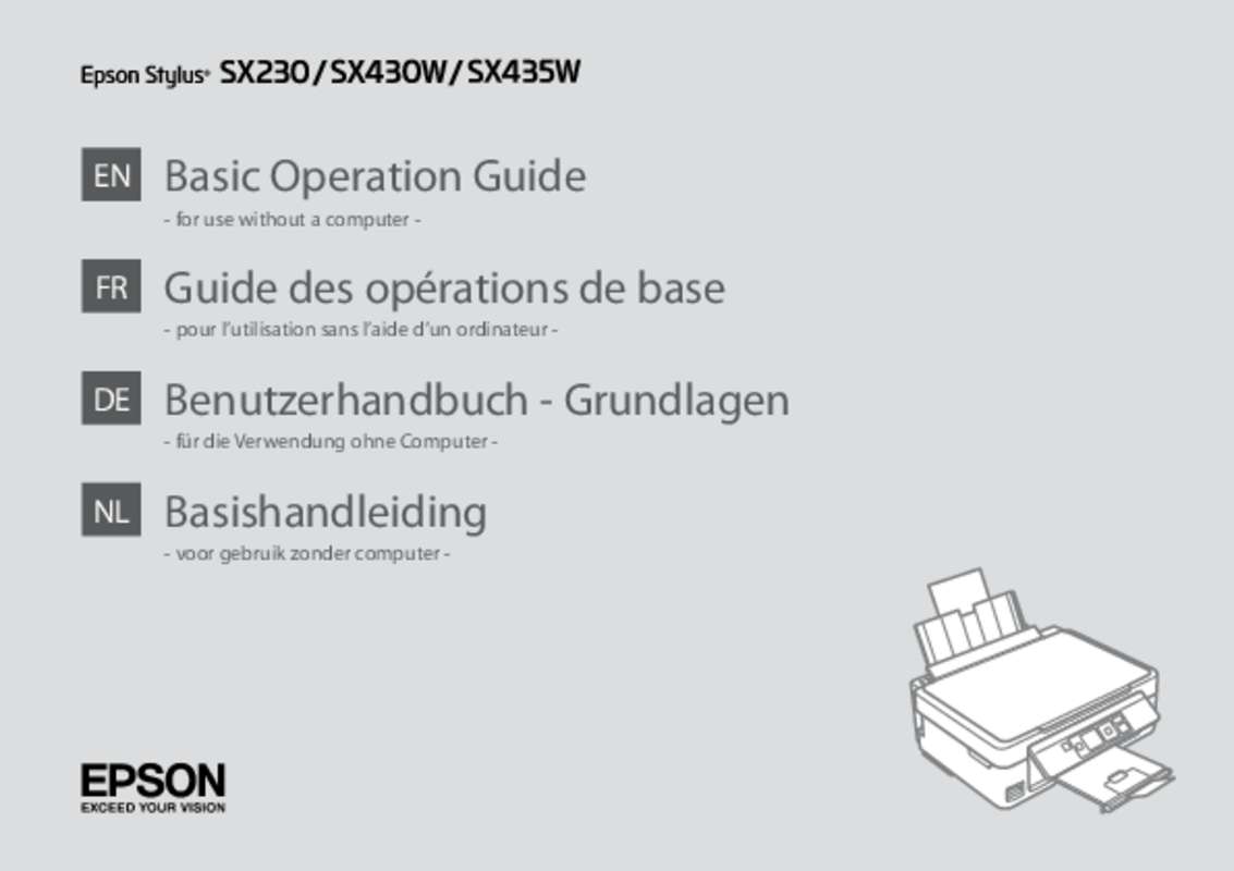 d'utilisation - EPSON STYLUS SX430W - Manuel mode d'emploi
