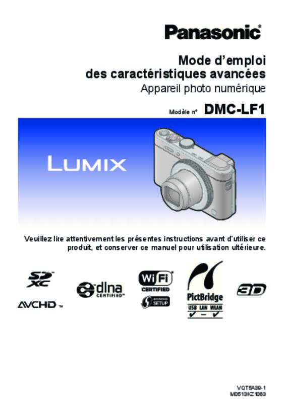 Guide utilisation PANASONIC LUMIX LF1  de la marque PANASONIC