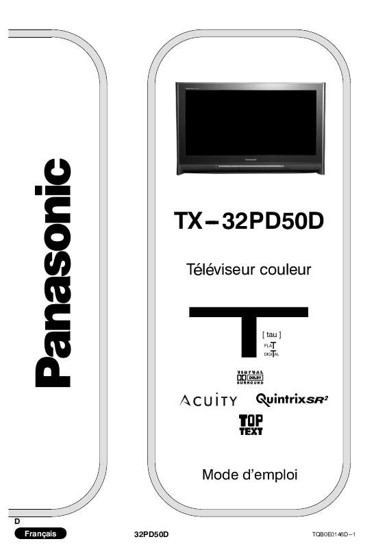 Guide utilisation PANASONIC TX-32PD50D  de la marque PANASONIC