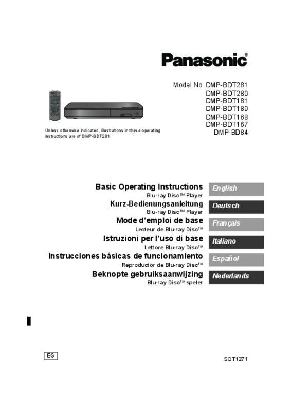Lecteur blu-ray dmp-bdt181ef Panasonic