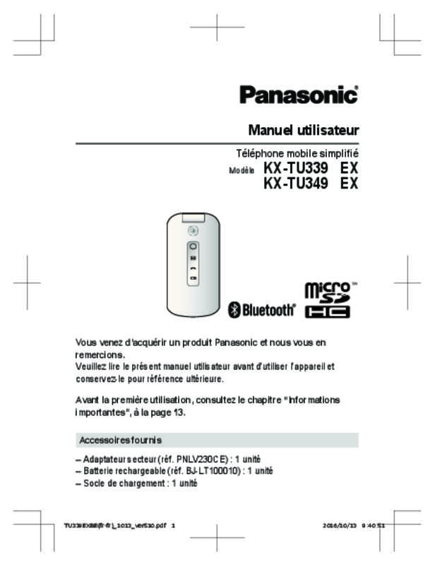 Guide utilisation PANASONIC KX-TU349EXBE  de la marque PANASONIC