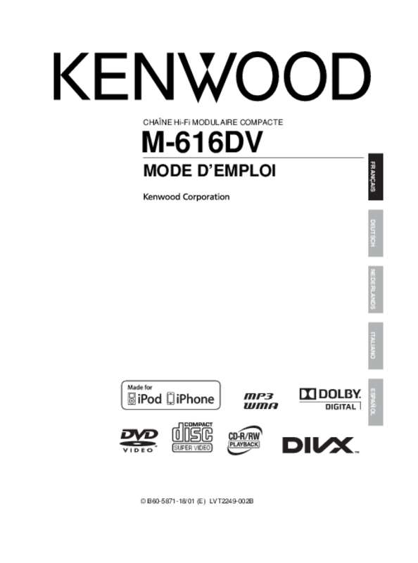 Guide utilisation KENWOOD M-616DV  de la marque KENWOOD