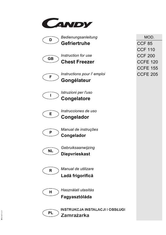 Guide utilisation CANDY CCFE 90 de la marque CANDY