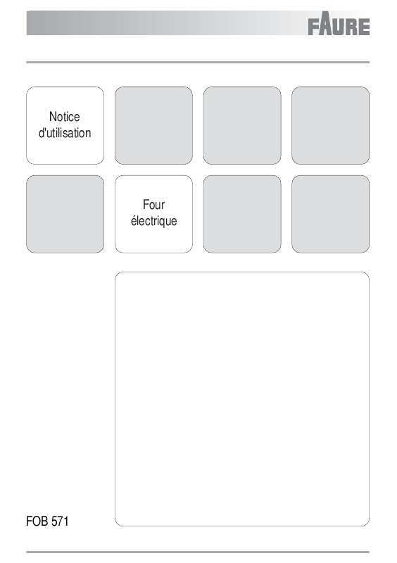 Guide utilisation FAURE FOB571XL de la marque FAURE