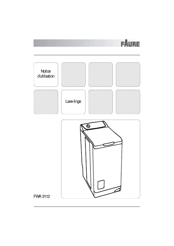 Guide utilisation FAURE FWA3112/1 de la marque FAURE