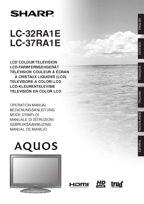 Guide utilisation SHARP LC-32/37RA1E  de la marque SHARP