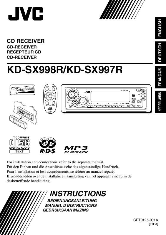 Guide utilisation JVC KD-SX997  de la marque JVC