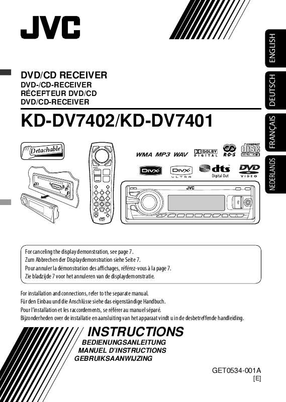 Guide utilisation JVC KD-DV7402E  de la marque JVC