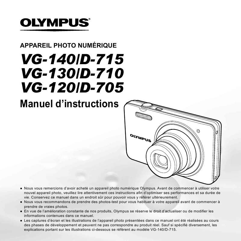 Guide utilisation OLYMPUS VG-120  de la marque OLYMPUS