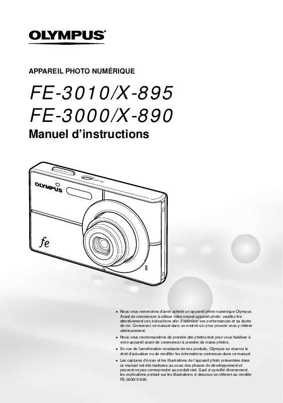 Guide utilisation OLYMPUS FE-3000  de la marque OLYMPUS