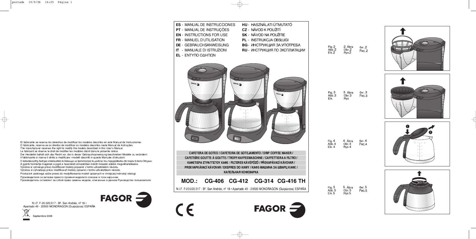 Guide utilisation FAGOR CG-406 de la marque FAGOR