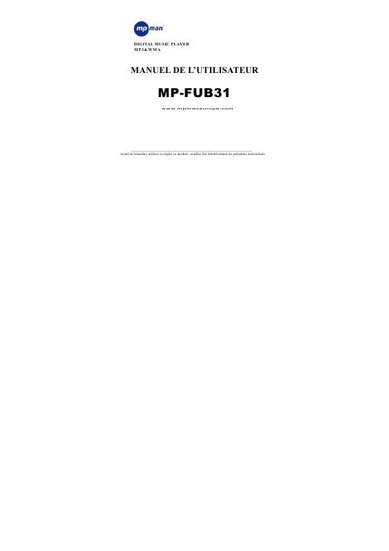 Guide utilisation MPMAN MP-FUB31  de la marque MPMAN